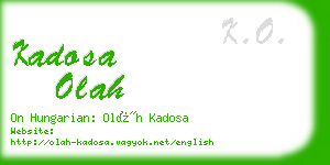 kadosa olah business card